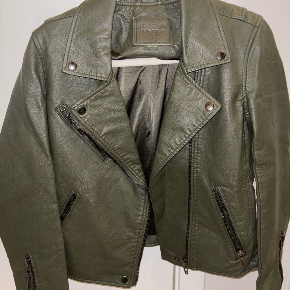 Blank NYC Olive Leather Jacket